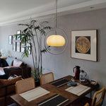 Medieval Swag Pendant Light in Chrome with Cream Glass Shade
