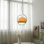 Medieval Swag Pendant Light in Chrome with Cream Glass Shade