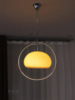 Medieval Swag Pendant Light in Chrome with Cream Glass Shade