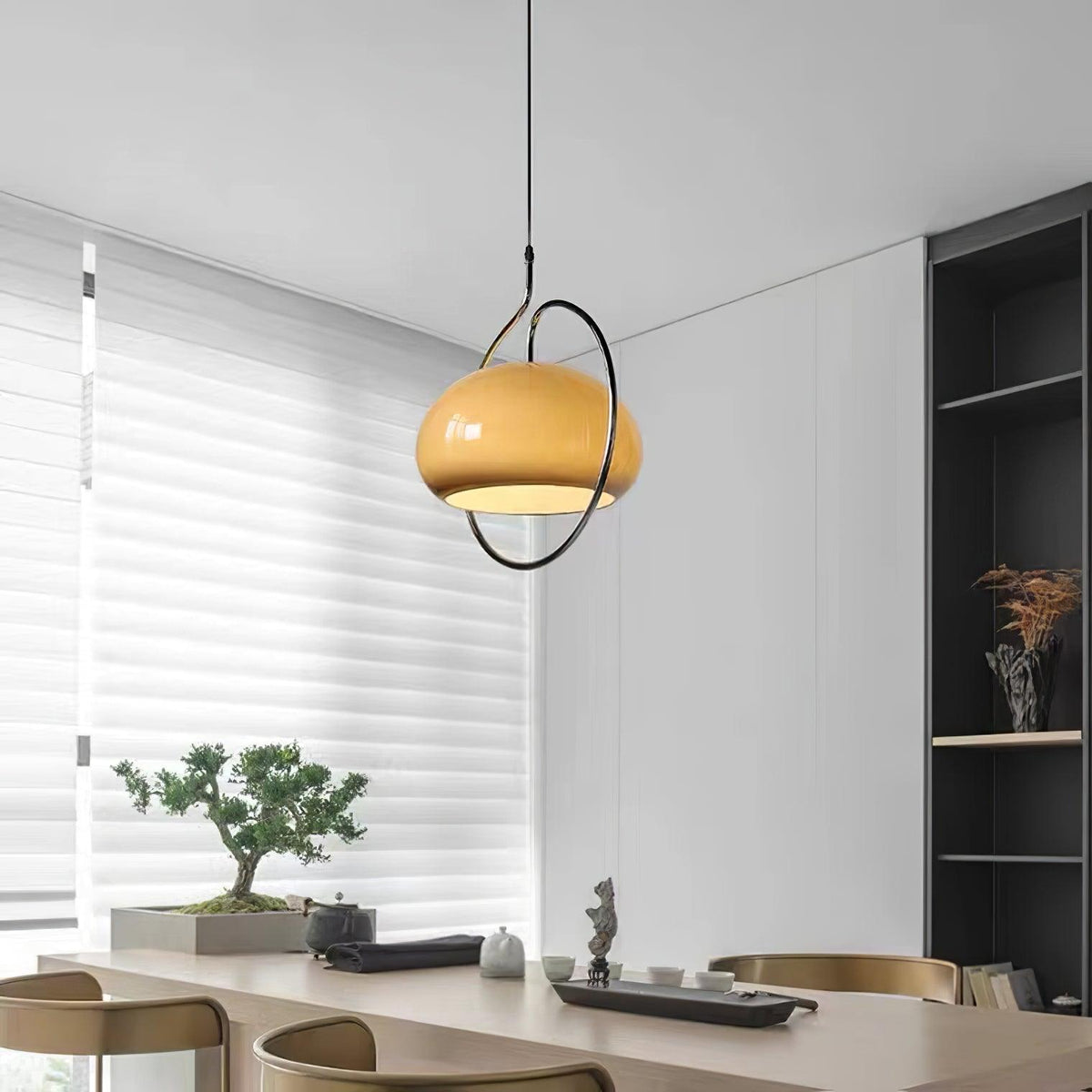 Medieval Swag Pendant Light in Chrome with Cream Glass Shade