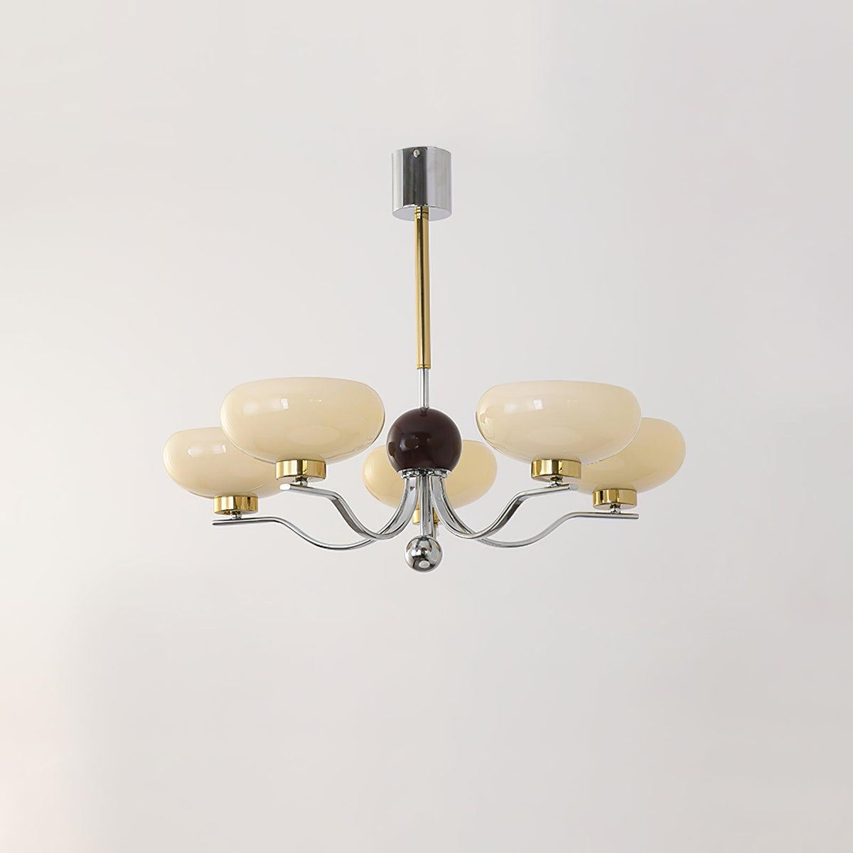 Gothic Glass Bowl Chandelier with Gold Accents for Modern Interiors