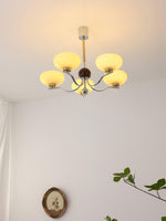 Gothic Glass Bowl Chandelier with Gold Accents for Modern Interiors