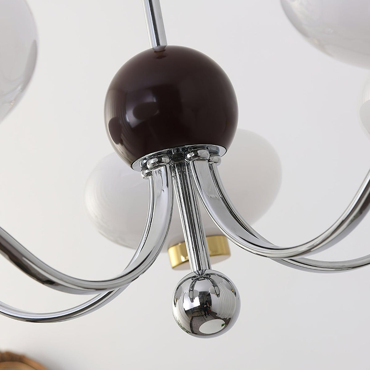 Gothic Glass Bowl Chandelier with Gold Accents for Modern Interiors