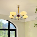 Gothic Glass Bowl Chandelier with Gold Accents for Modern Interiors