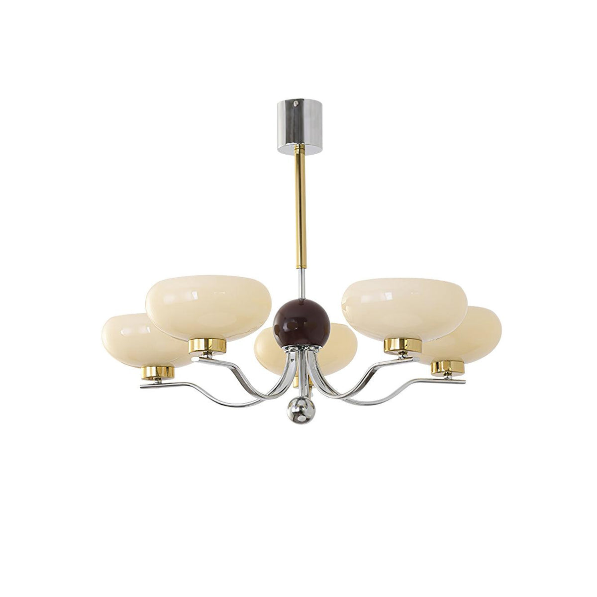 Gothic Glass Bowl Chandelier with Gold Accents for Modern Interiors