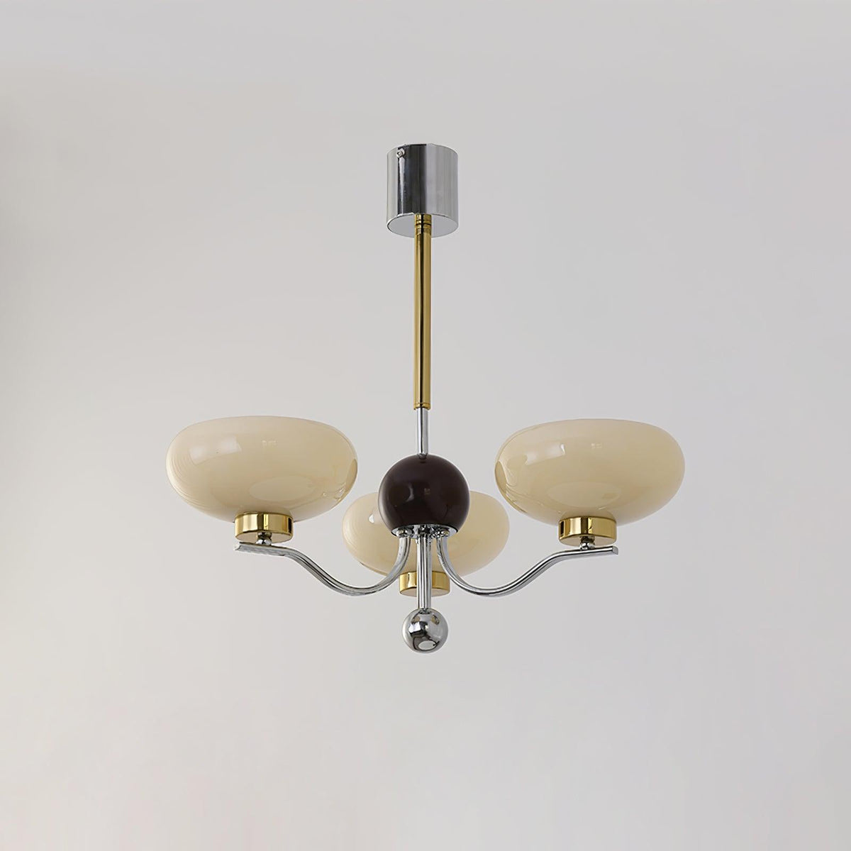 Gothic Glass Bowl Chandelier with Gold Accents for Modern Interiors