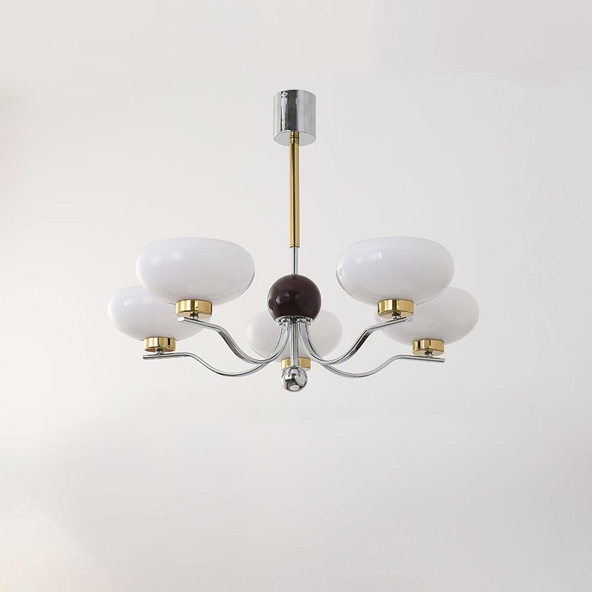 Gothic Glass Bowl Chandelier with Gold Accents for Modern Interiors