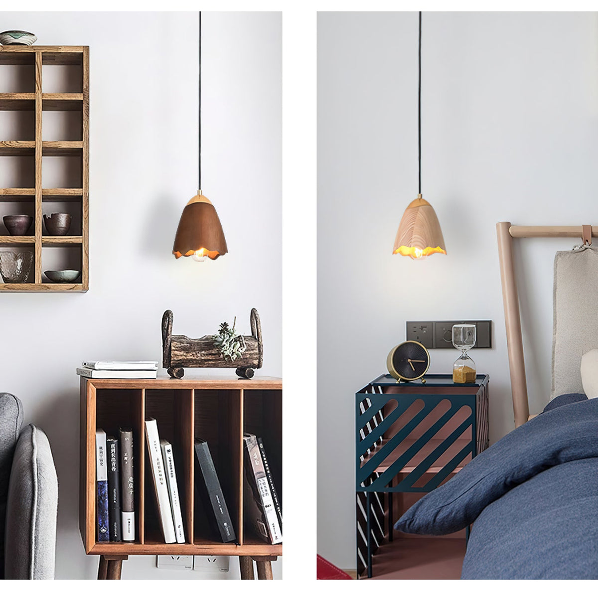 Melody Bell Wood Pendant Light – Modern Natural Chandelier for Dining and Living Spaces