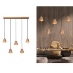 Melody Bell Wood Pendant Light – Modern Natural Chandelier for Dining and Living Spaces