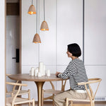 Melody Bell Wood Pendant Light – Modern Natural Chandelier for Dining and Living Spaces