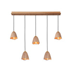 Melody Bell Wood Pendant Light – Modern Natural Chandelier for Dining and Living Spaces