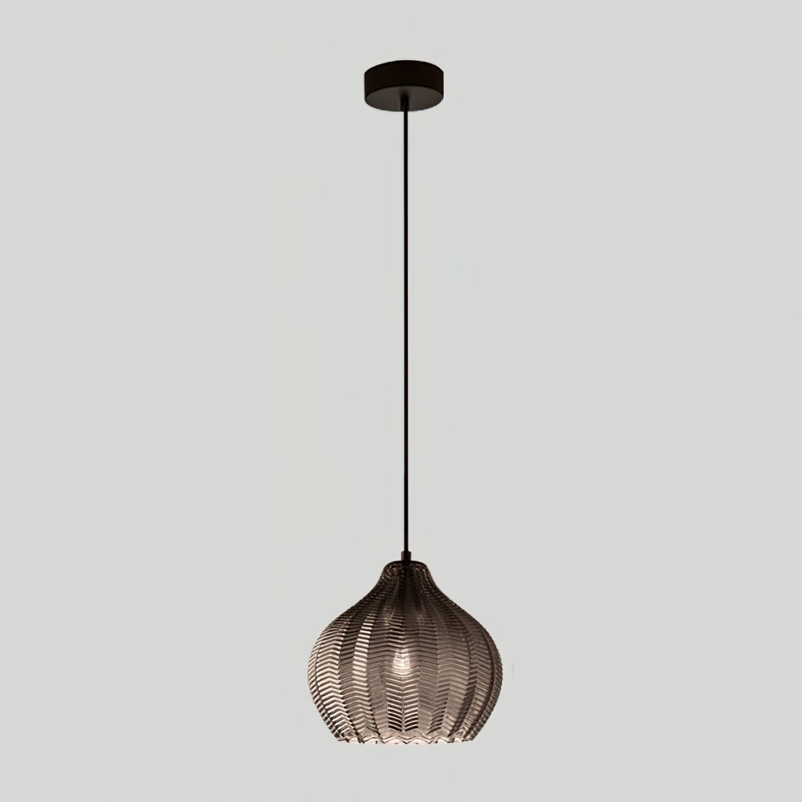 Melon Shaped Glass Pendant Light