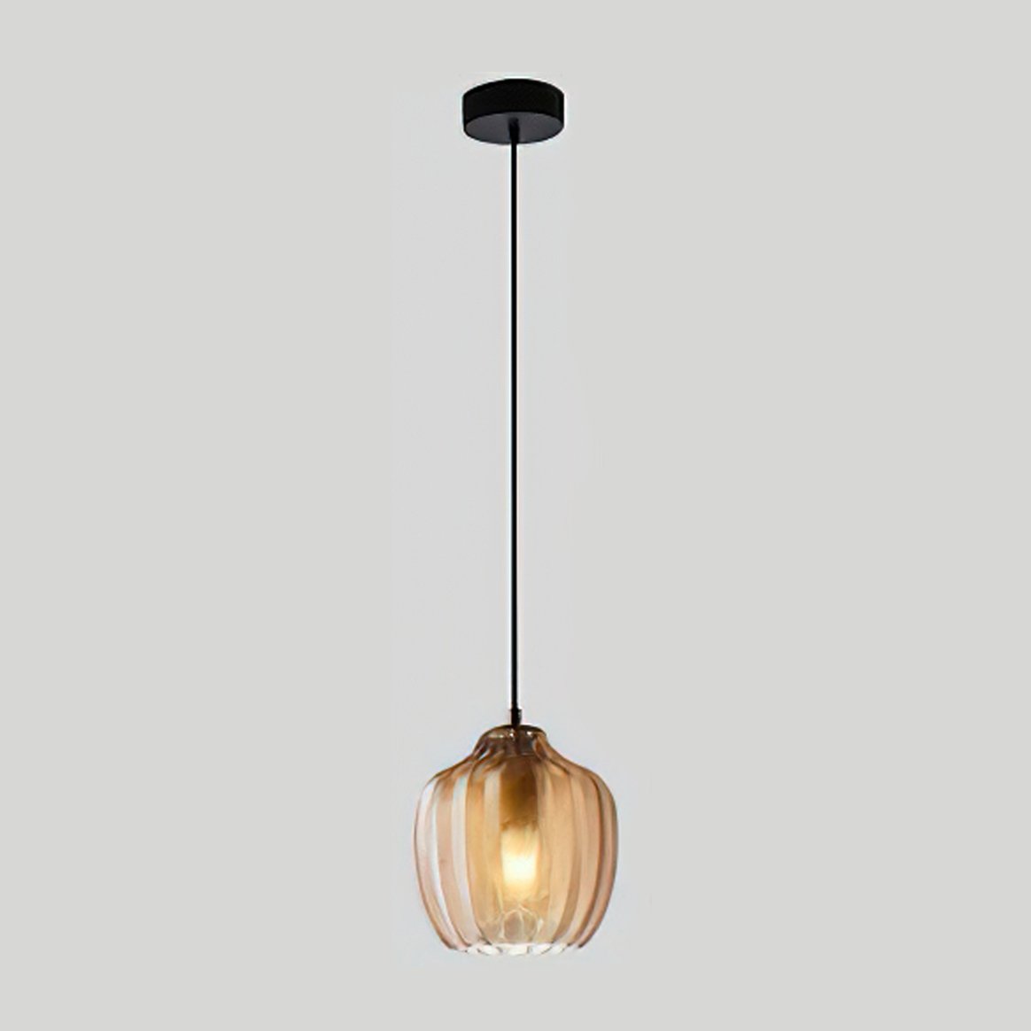 Melon Shaped Glass Pendant Light