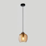 Melon Shaped Glass Pendant Light