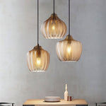 Melon Shaped Glass Pendant Light