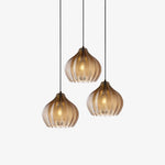 Melon Shaped Glass Pendant Light