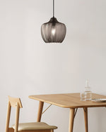 Melon Shaped Glass Pendant Light