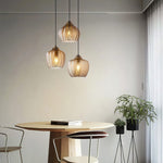 Melon Shaped Glass Pendant Light