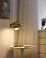 Meni Sculptural Table Lamp with Crystal Buds and LED Light