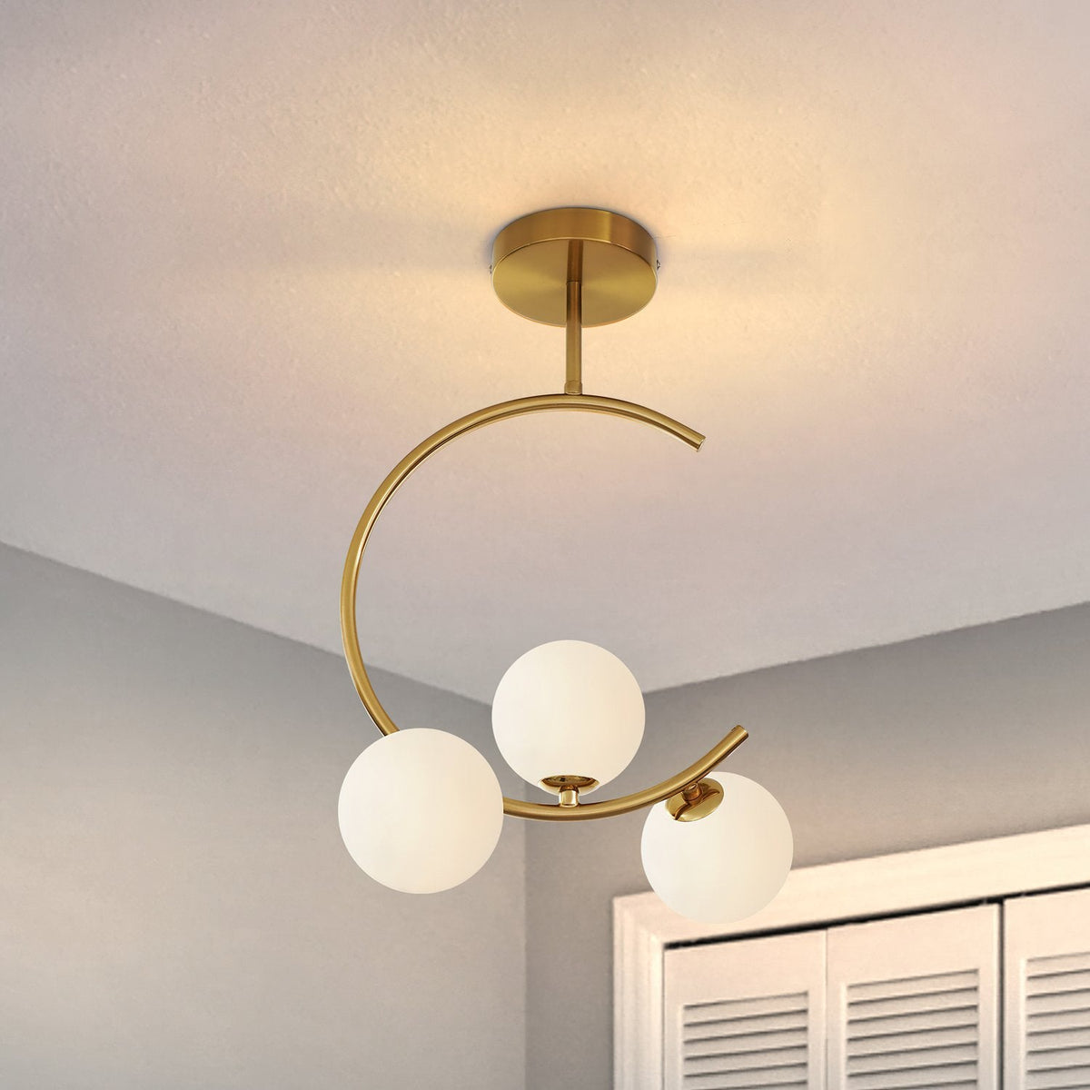 Meniscus Glass Ball Ceiling Lamp