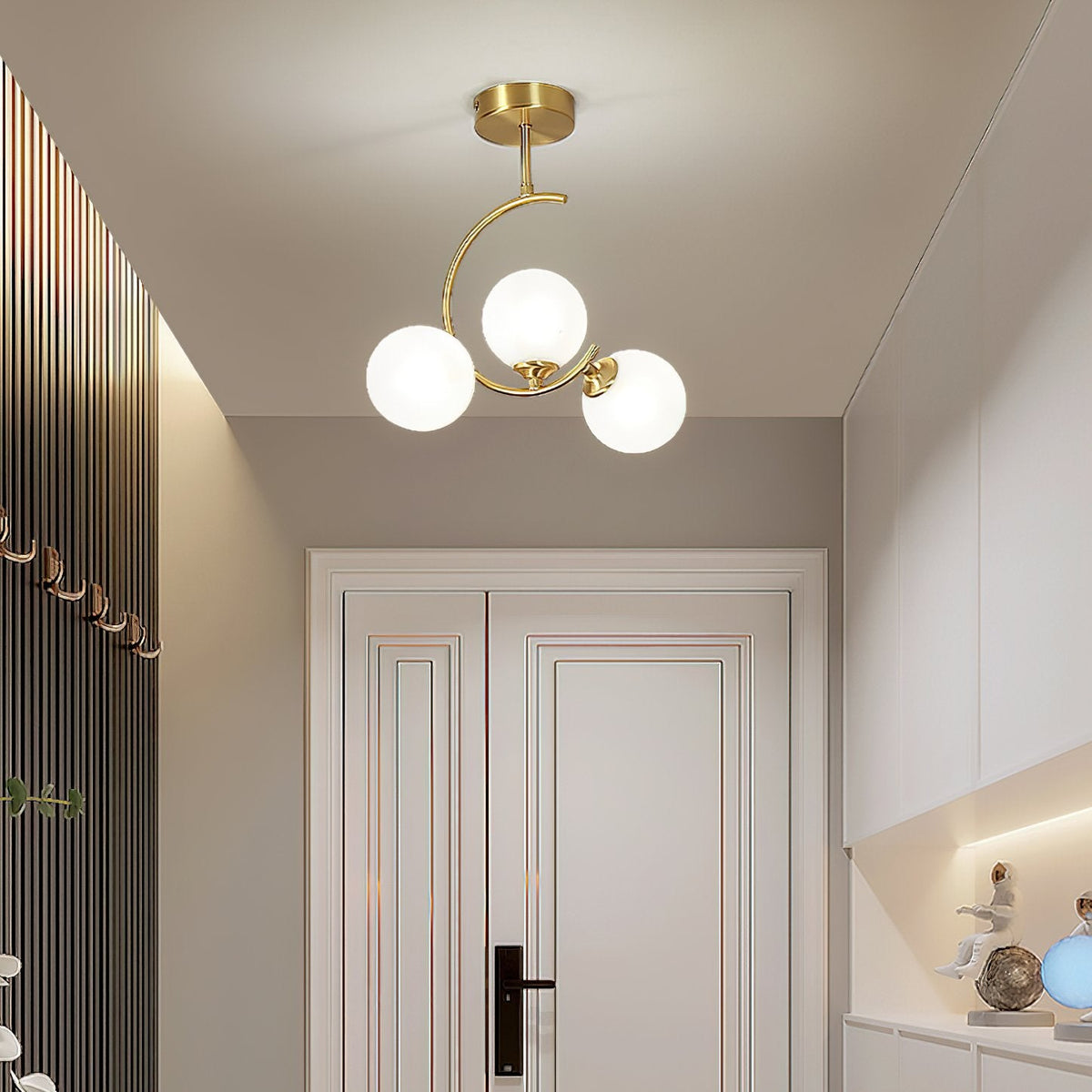 Meniscus Glass Ball Ceiling Lamp