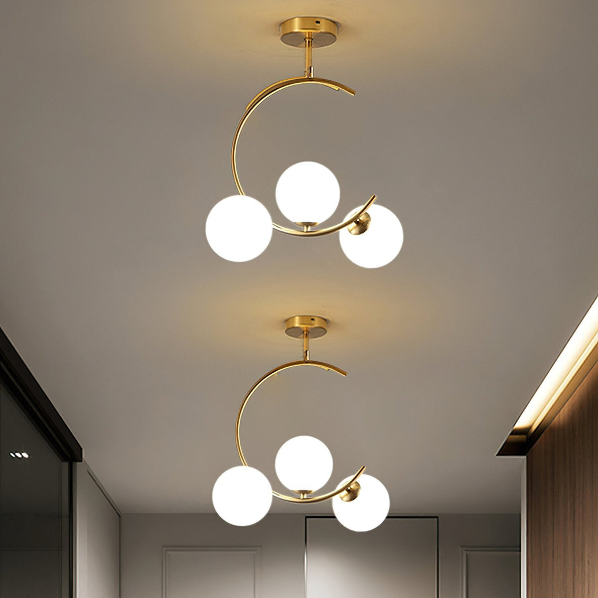 Meniscus Glass Ball Ceiling Lamp