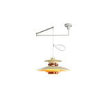 Mercero Swing Arm Pendant Light with Four Shades in Walnut