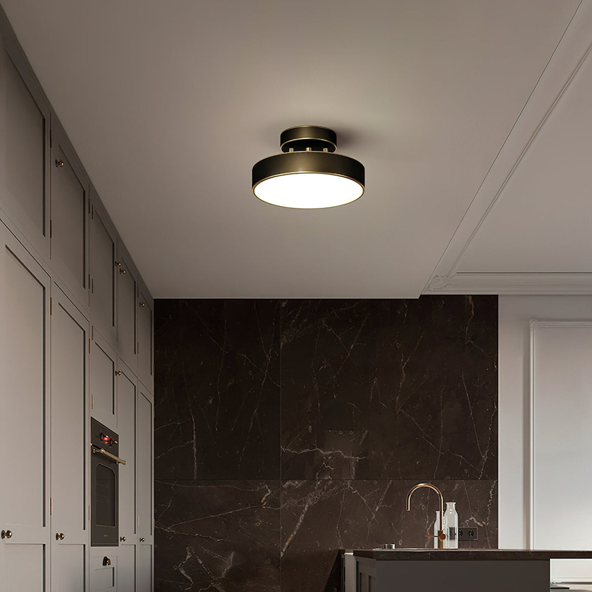 Meridian Rotatable LED Ceiling Light in Brass and Acrylic