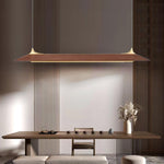 Mernoe Wooden Linear Chandelier with Brass Accents for Modern Interiors