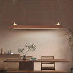 Mernoe Wooden Linear Chandelier with Brass Accents for Modern Interiors