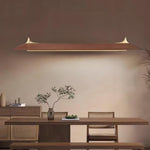Mernoe Wooden Linear Chandelier with Brass Accents for Modern Interiors