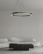 Merope Modern LED Chandelier in Black or Smoke Gray Glass