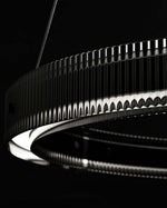 Merope Modern LED Chandelier in Black or Smoke Gray Glass