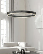 Merope Modern LED Chandelier in Black or Smoke Gray Glass
