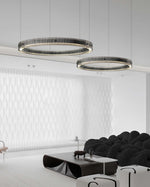 Merope Modern LED Chandelier in Black or Smoke Gray Glass