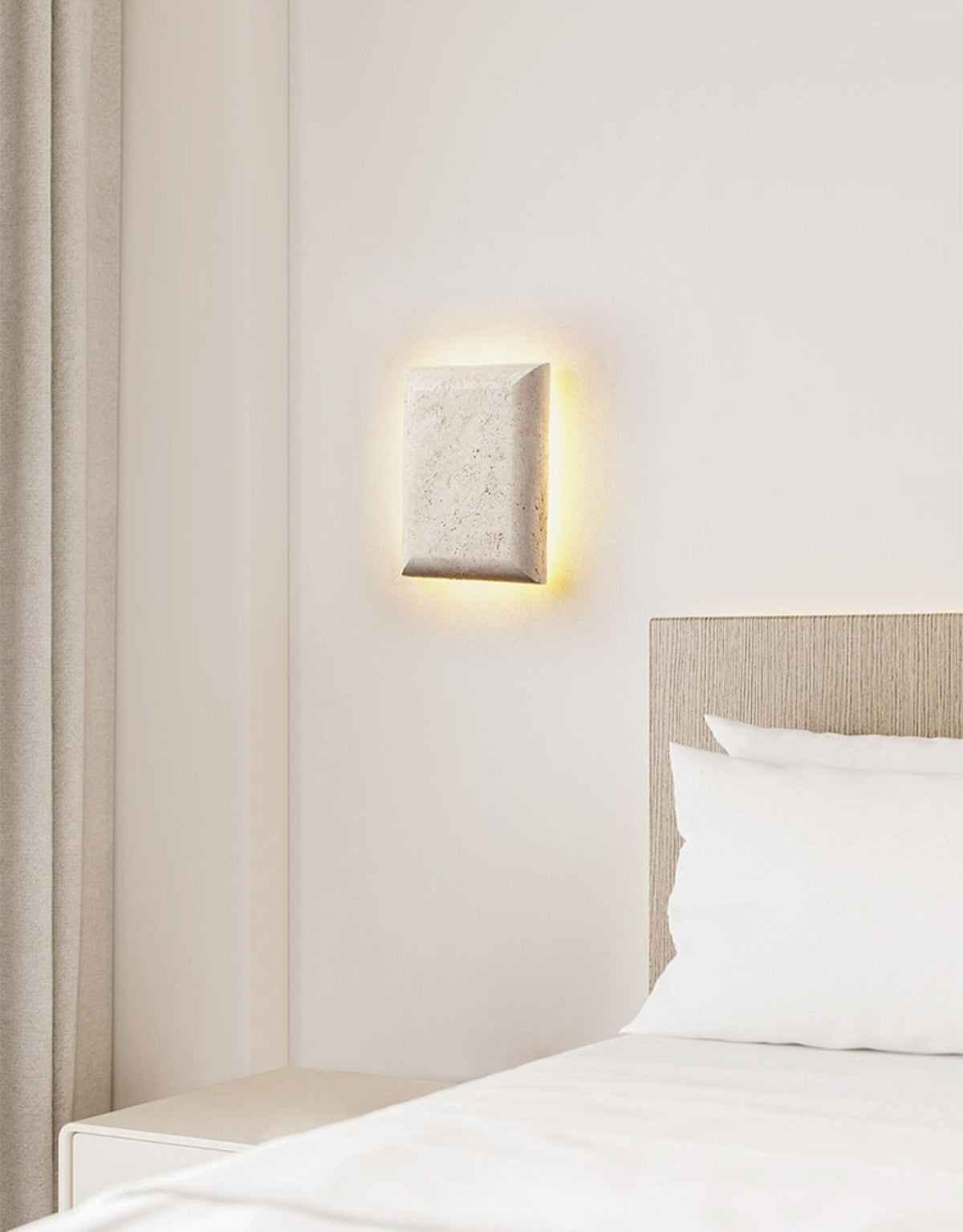Mesa Glow Travertine Wall Sconce – Organic Modern LED Lighting