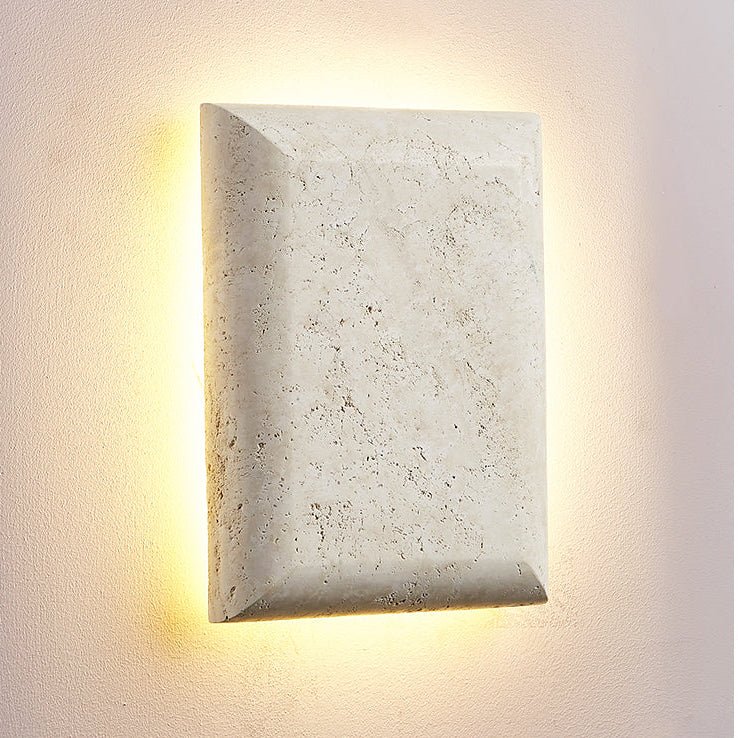 Mesa Glow Travertine Wall Sconce – Organic Modern LED Lighting