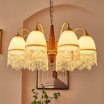 Mesh Tassel Glass Chandelier
