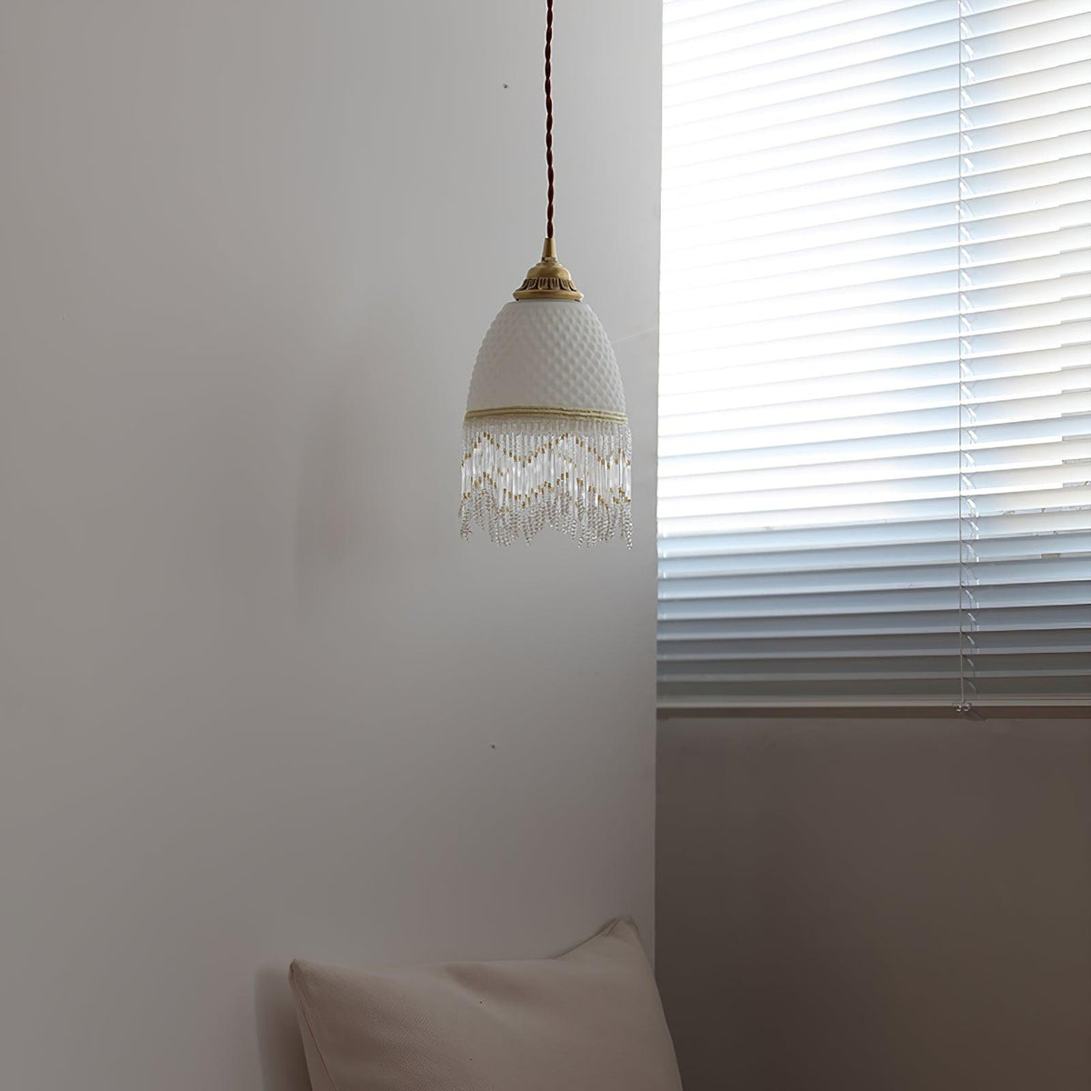 Mesh Tassel Glass Pendant Light