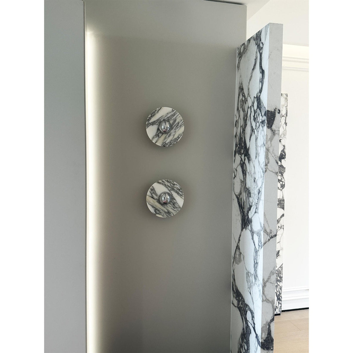 Messier Marble Wall Sconce with Touch Control | Modern LED Wall Light