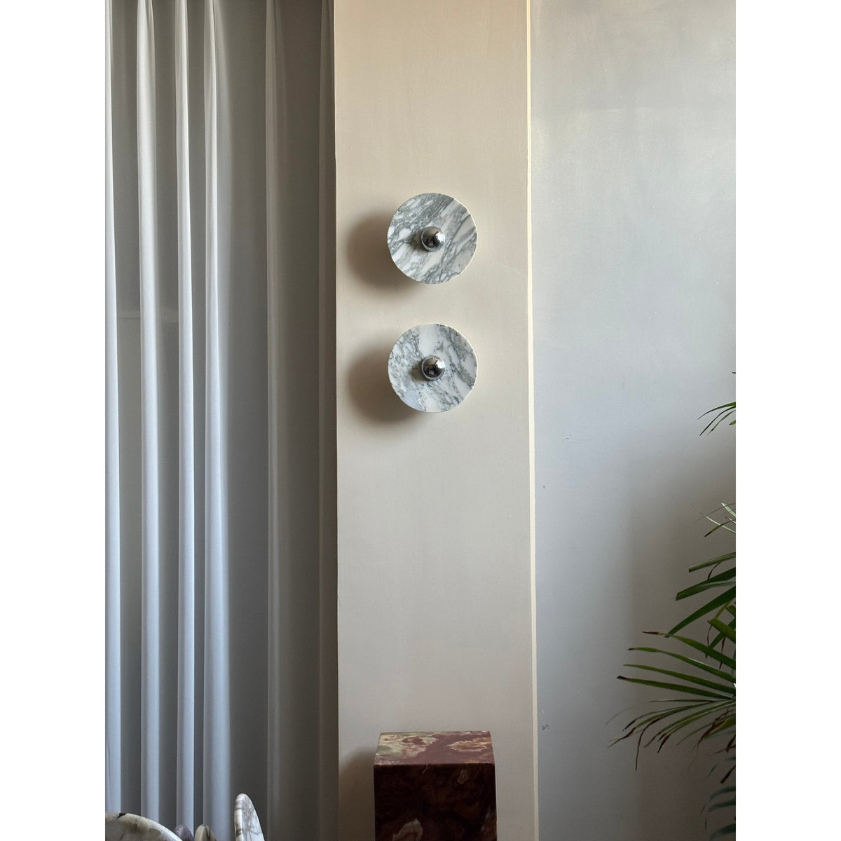 Messier Marble Wall Sconce with Touch Control | Modern LED Wall Light