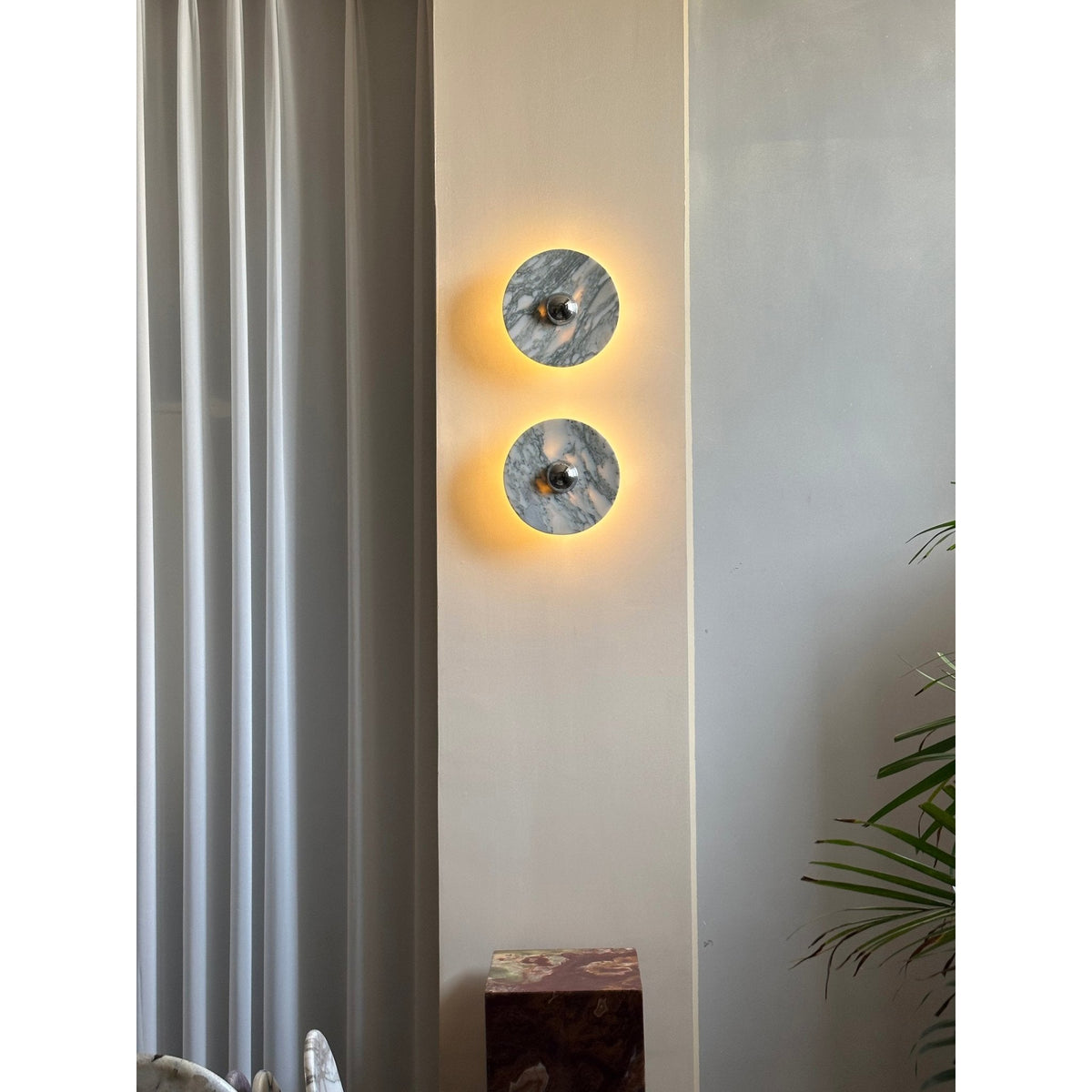 Messier Marble Wall Sconce with Touch Control | Modern LED Wall Light