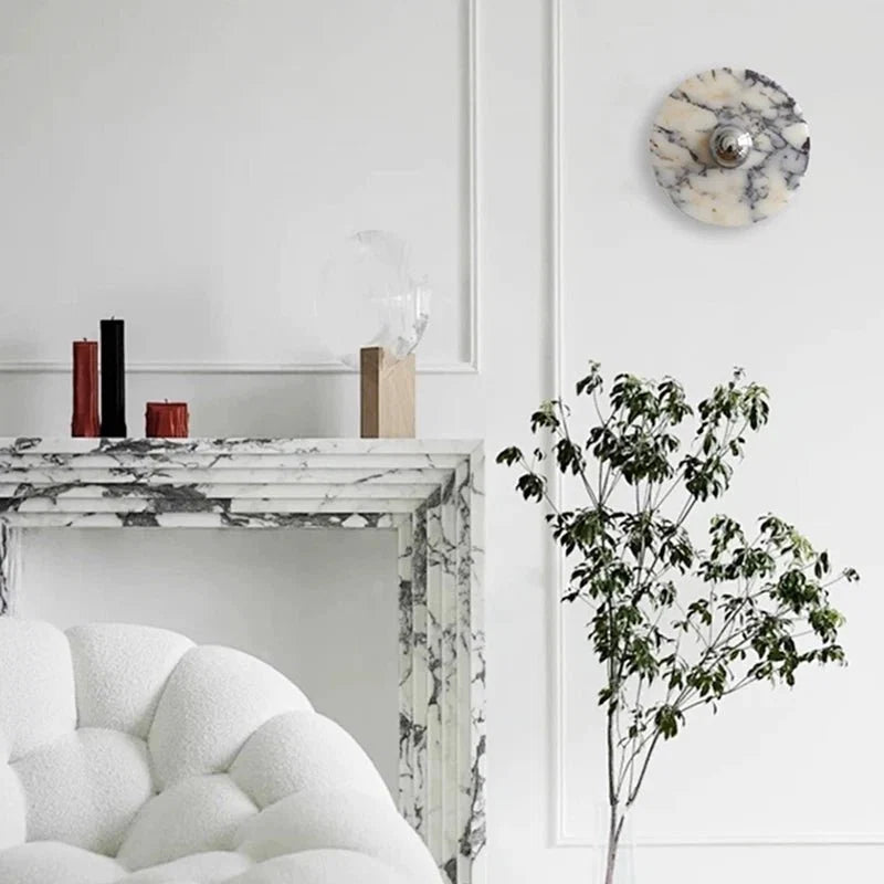 Messier Marble Wall Sconce with Touch Control | Modern LED Wall Light