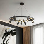 Black Multi-Pipe Chandelier Modern Linear Pendant Light