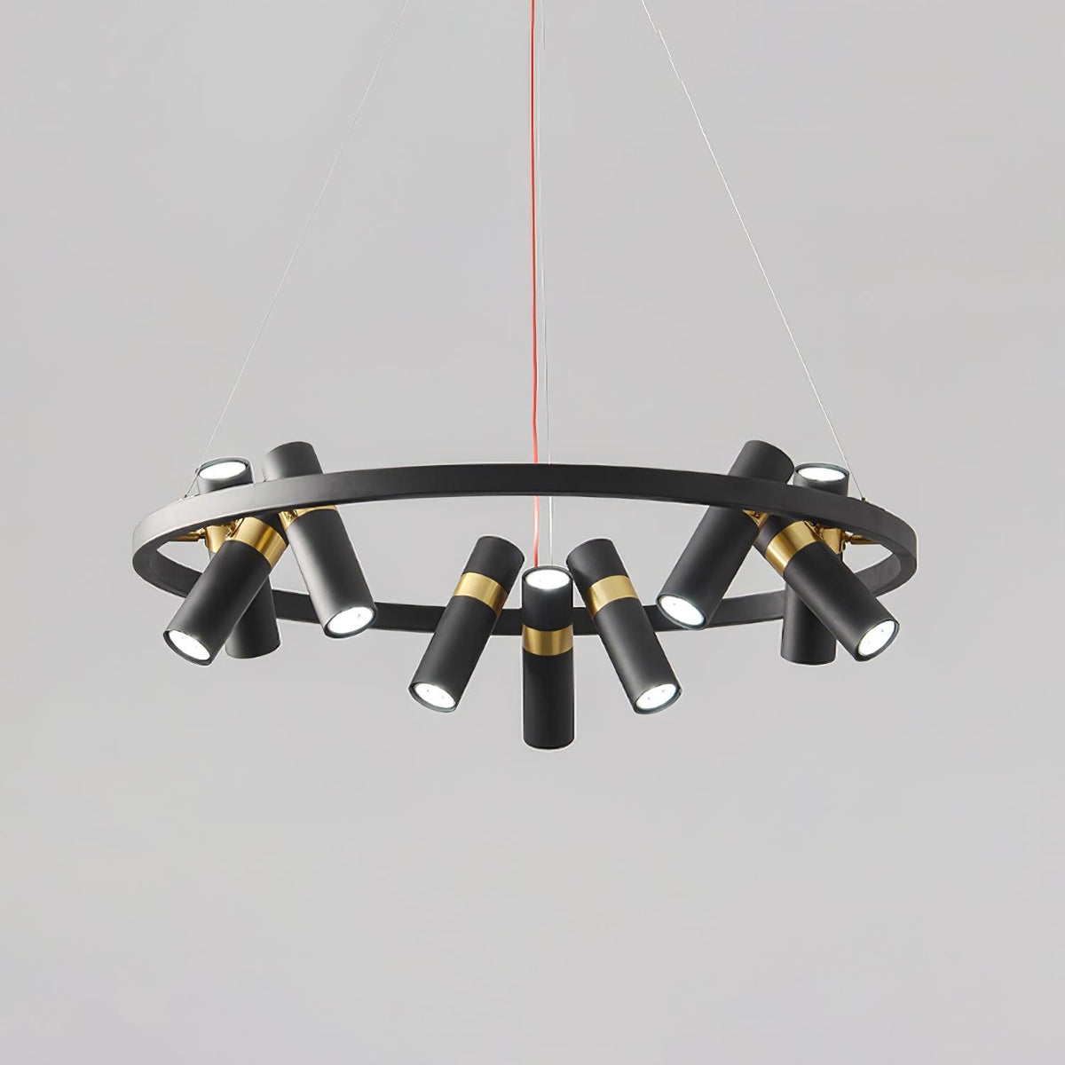 Black Multi-Pipe Chandelier Modern Linear Pendant Light