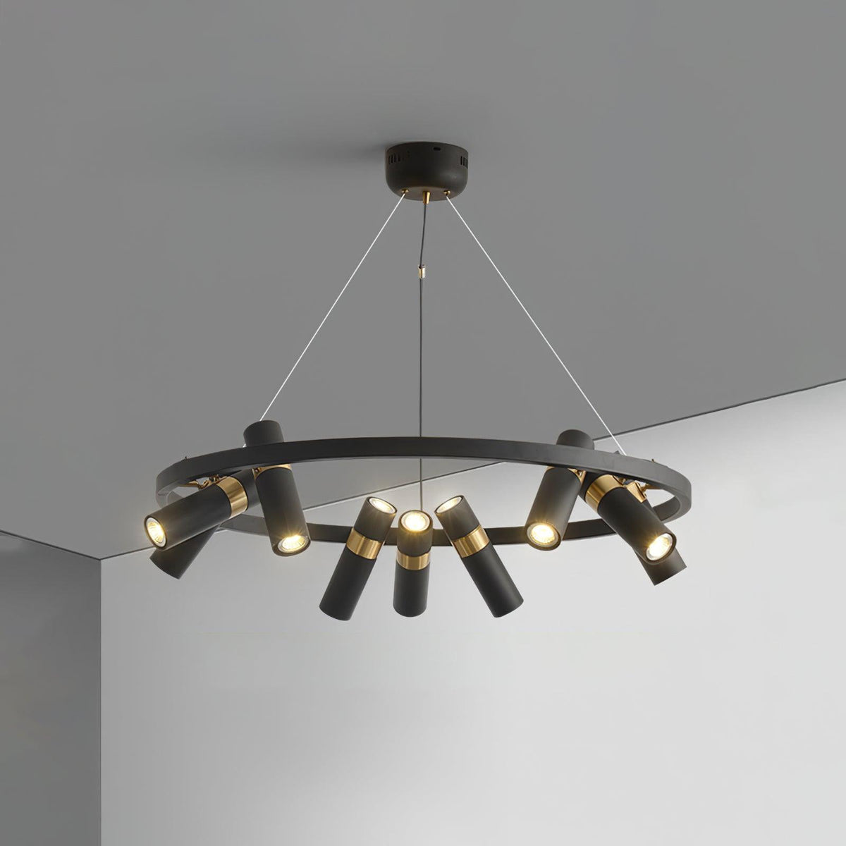 Black Multi-Pipe Chandelier Modern Linear Pendant Light