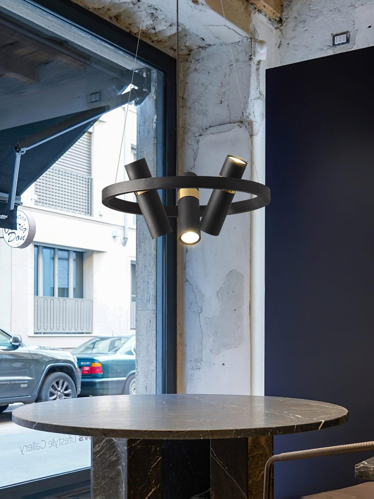 Black Multi-Pipe Chandelier Modern Linear Pendant Light