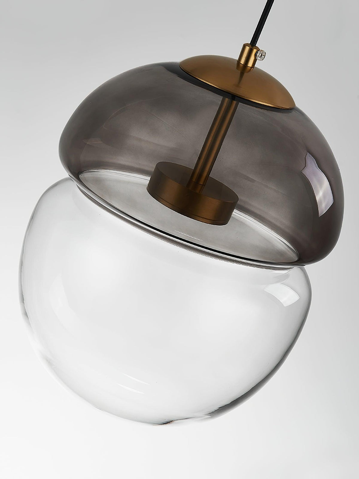 Metro Dome LED Pendant Light in Copper and Glass, Mid-Century Modern Ceiling Lamp