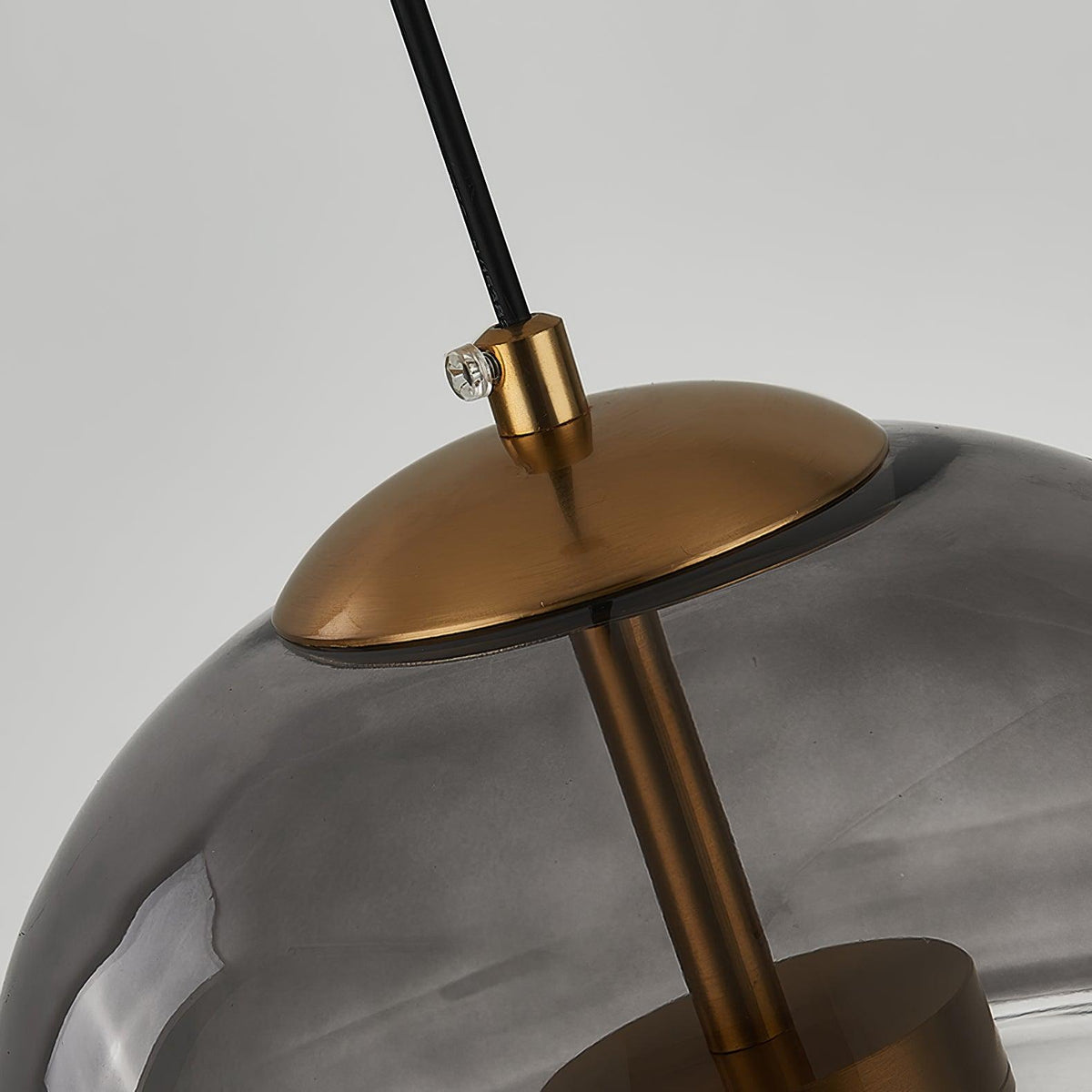 Metro Dome LED Pendant Light in Copper and Glass, Mid-Century Modern Ceiling Lamp