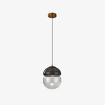 Metro Dome LED Pendant Light in Copper and Glass, Mid-Century Modern Ceiling Lamp